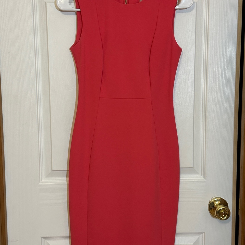 Calvin Klein Vibrant Pink Sleeveless Midi Dress